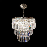 Luxury Crystal Chandelier 16" W Chrome Lighting Fixture
