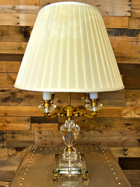 Crystal Brass Table Lamp 4-Light